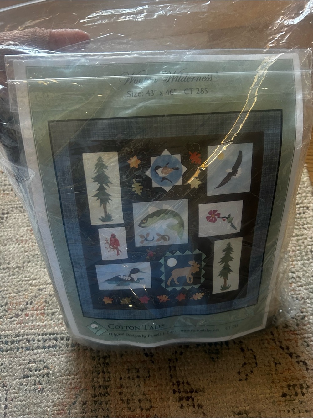Cotton Tales "Woods Wilderness" Quilt Kit in Navy, Green, Cream